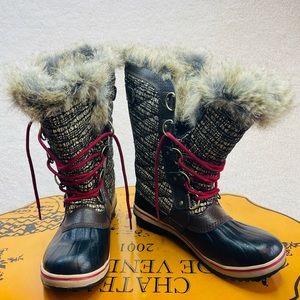 SOREL Tofino II Cordovan Waterproof Winter Snow Boots Size 8